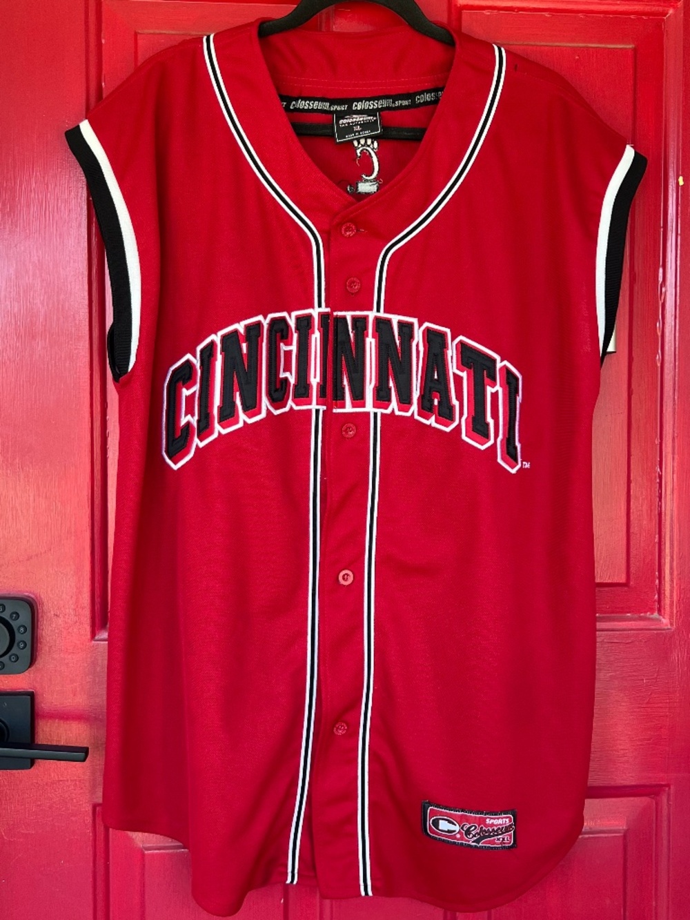 University Of Cincinnati XL Bearcats Classic Colosseum Red Baseball Jersey